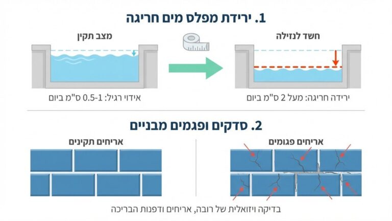 סימני נזילה בבריכה