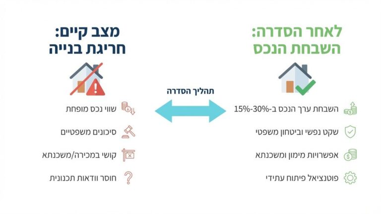 שרטוטים אדריכליים על שולחן עבודה המייצגים תכנון והסדרת חריגות בניה