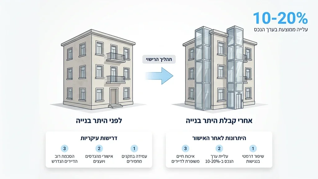 היתר בנייה למעליות חיצוניות בבניין ישן